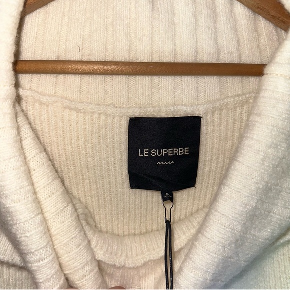 NEW LE SUPERBE Jackpot Ribbed Knit Off Shoulder Midi Dress S $545 Wool Cashmere - Picture 6 of 12